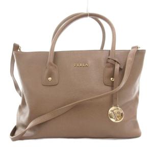 ハンドバッグ トート ショルダー 2WAY 斜め掛け ロゴ レザー グレージュ /GV GY18