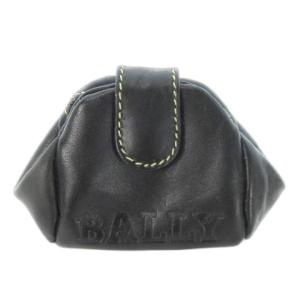 コインケース 小銭入れ レザー 革 ロゴ型押し ステッチ 黒 ブラック /CK28 GY18