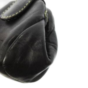 BALLY コインケース 小銭入れ レザー 革 ロゴ型押し ステッチ 黒 ブラック /CK28 GY18