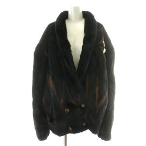 銀サガ ファーコート ミンクファー XL ブラック