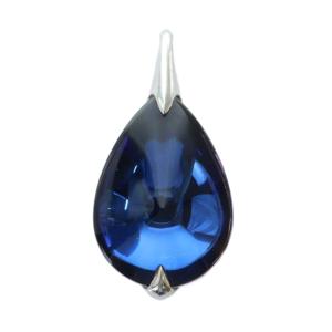 ネックレス ガラス トップのみ アクセサリー ティアドロップ型 ロゴ 青 ブルー GY11 /MQ