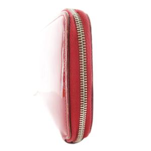 Cartier ハッピーバースデイ 長財布 ウォレット ラウンドファスナー ドゥーブルC柄 エナメルレザー 赤 レッド