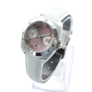 PAUL SMITH 腕時計 ウォッチ クォーツ レザーベルト ロゴ ピンク文字盤 クロノグラフ シルバー色 6382-S066654
