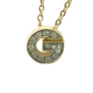 ネックレス アクセサリー ペンダント ロゴ ラインストーン ゴールド色 GY18 /MQ