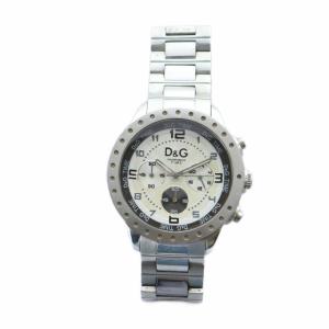 D&G 腕時計 ウォッチ クォーツ クロノグラフ ラウンド シルバーカラー 銀色 ロゴ /MQ GY18