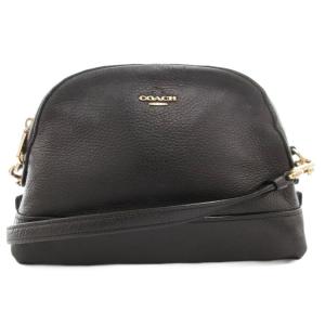 F76673 ラウンドショルダーバッグ 斜め掛け クロスボディ ロゴ レザー 黒 ブラック /GV GY13