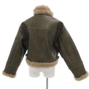 MURUA ヴィンテージライクショートフェイクムートン ジャケット ライダース 012450200101 F カーキ