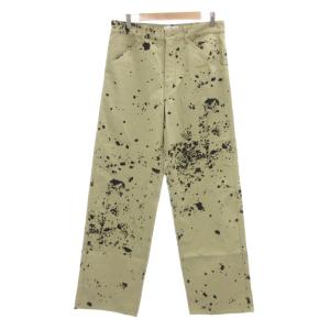 パンツ チノパン スプラッタペイント 30 ベージュ 黒 ブラック /JS GY42