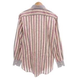 ETRO カジュアルシャツ 長袖 ストライプ 総柄 リネン混 42 マルチカラー /JS GY42