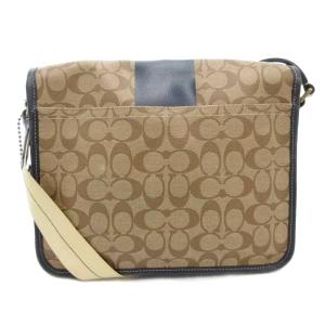 COACH ショルダーバッグ シグネチャー ロゴ ベージュ 紺 ネイビー /AE GY18