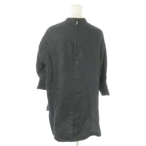 HYKE カットソー クルーネック 七分袖 麻 リネン スリット 1 S グレー /AO3 GY18
