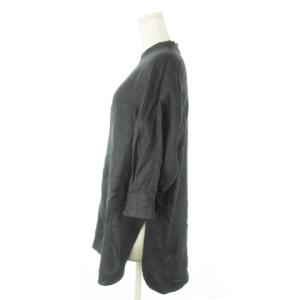 HYKE カットソー クルーネック 七分袖 麻 リネン スリット 1 S グレー /AO3 GY18