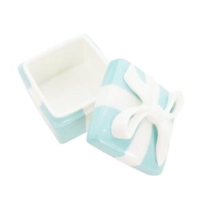 TIFFANY&Co. ミニブルーボウボックス リングピロー 小物入れ アクセサリーボックス 陶器 インテリア 置物 水色 ブルー