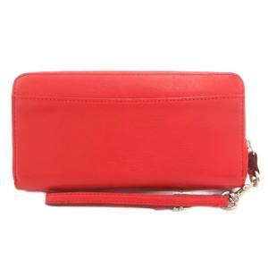 COACH 長財布 ウォレット ラウンドファスナー ストラップ付 ロゴ レザー 赤 レッド /GV GY18