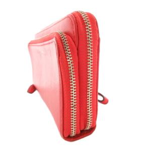 COACH 長財布 ウォレット ラウンドファスナー ストラップ付 ロゴ レザー 赤 レッド /GV GY18