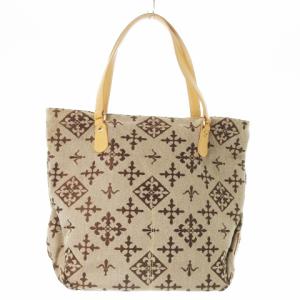 russet トートバッグ キャンバス レザー 革 ロゴ 総柄 茶 ブラウン /AO13 GY18