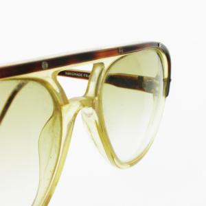 NINA RICCI サングラス アイウェア セルフレーム クリア ティアドロップ ダブルブリッジ ロゴ 茶 ブラウン /AO4