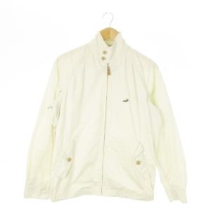 ジャケット スイングトップ スタンドカラー ジップアップ ワンポイント ロゴワッペン M ライトベージュ