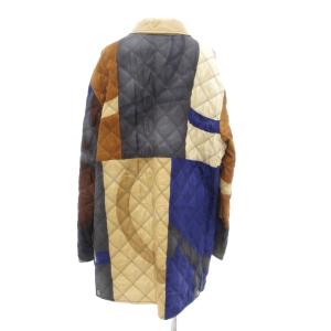 Salvatore Ferragamo キルティングジャケット 中綿 絹 シルク ガンチーニ柄 XL ベージュ系 マルチカラー /UO GY11