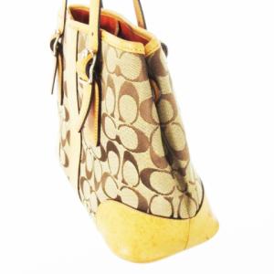 COACH ハンドバッグ キャンバス レザー 革 シグネチャー ベージュ 茶 ブラウン 6336 /CK18 GY18