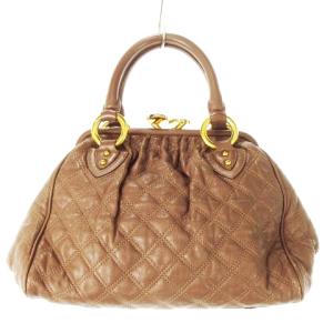 ハンドバッグ 2way ショルダーバッグ キルティングレザー 革 がま口 チェーン ピンクベージュ /CK12