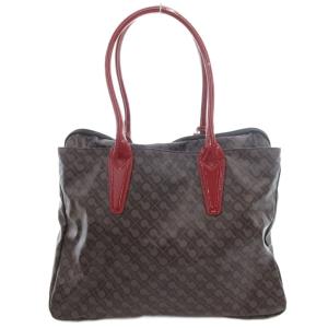 GHERARDINI ソフティ トートバッグ ハンドバッグ 肩掛け チャーム ロゴ 総柄 PVC エナメルレザー グレー ボルドー