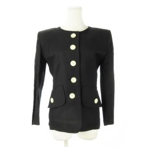 diffusion femmes ヴィンテージ ノーカラー ジャケット M 黒 ブラック /CK8 GY18