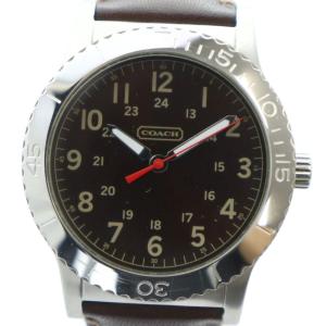 CA.70.2.14.0711 腕時計 ウォッチ クォーツ ラウンド ロゴ 茶文字盤 レザーベルト シルバー色