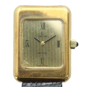 DE VILLE 腕時計 ヴィンテージ 手巻き スクエア ローマン レザーベルト