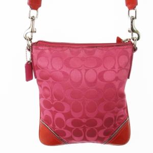 COACH ショルダーバッグ キャンバス レザー 革 シグネチャー 星型チャーム ピンク /CK11 GY18