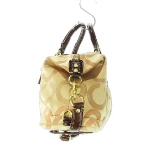 COACH ハンドバッグ キャンバス レザー 革 エナメル オプアート ロゴ ベージュ 12947 /CK10 GY17