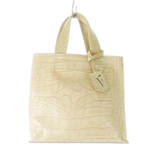 ハンドバッグ トートバッグ レザー 革 クロコ型押し ベージュ /CK1 GY17