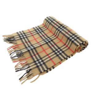 burberrys ヴィンテージ マフラー ノバチェック フリンジ カシミヤ ベージュ
