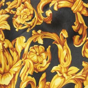 Christian Dior スカーフ スクエア シルク 絹 オリエンタル 総柄 ロゴ 黒 ブラック 黄 イエロー /CK28 GY17