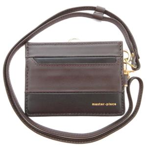 美品 カードケース パスケース ロゴ レザー ダークブラウン /AE GY11