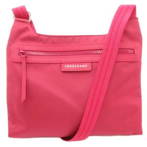 美品 ル プリアージュ クロスボディ ショルダーバッグ 斜めがけ ナイロン ロゴ ピンク マゼンタ /AE