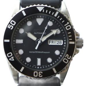 ダイバーズウオッチ 腕時計 自動巻き デイト カレンダー 黒文字盤 シルバー色 7S26-0040