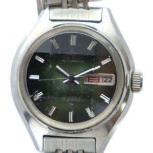 AUTOMATIC オートマチック 腕時計 ウォッチ 自動巻き 17石 デイデイト カレンダー付き 緑文字盤