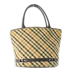 ハウスチェック ハンドバッグ トートバッグ キャンバス レザー ベルト ベージュ /CK19 GY18