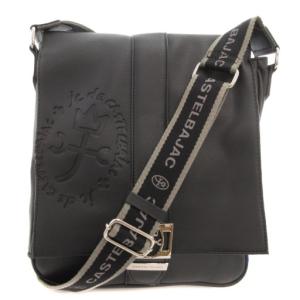 ソルベ Sorbet  美品 ショルダーバッグ 斜め掛け クロスボディ フラップ 型押しロゴ PVC 黒