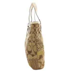 COACH 10089 シグネチャー パッチワーク トートバッグ ハンド 肩掛け キャンバス レザー 革 ロゴ GY18