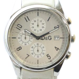 腕時計 ウォッチ クォーツ クロノグラフ カレンダー付き ロゴ レザーベルト シルバー色 GY18 /MQ