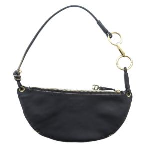 AIGNER ワンショルダーバッグ レザー 革 ステッチ ロゴ 黒 ブラック /JS GY18