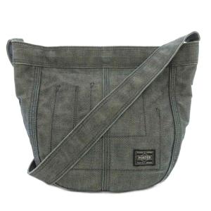 ショルダーバッグ 斜め掛け クロスボディ デニム ロゴ 裏キルティング キャンバス 緑 グリーン /GV