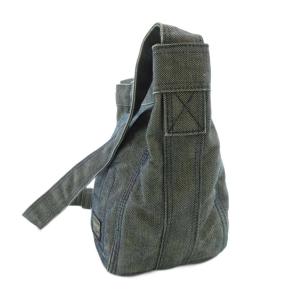 PORTER ショルダーバッグ 斜め掛け クロスボディ デニム ロゴ 裏キルティング キャンバス 緑 グリーン /GV