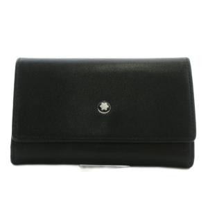 キーケース 三つ折り 6連 レザー ロゴ 黒 ブラック /XZ GY18