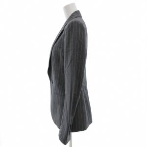 RALPH LAUREN テーラードジャケット ブレザー シングル 1B 総裏地 ノッチド ストライプ ウール 2 グレー /GV