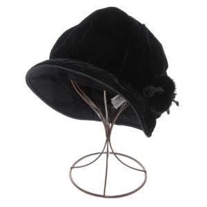 LANVIN キャスケット 帽子 ベロア S M 黒 ブラック /AE GY18