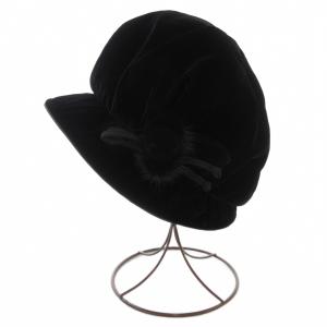 LANVIN キャスケット 帽子 ベロア S M 黒 ブラック /AE GY18