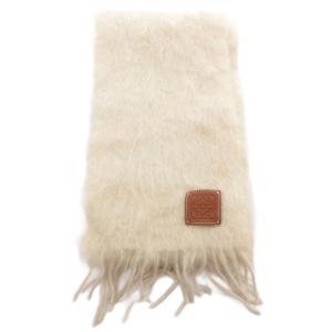 LOEWE モヘアマフラー アナグラム ホワイト